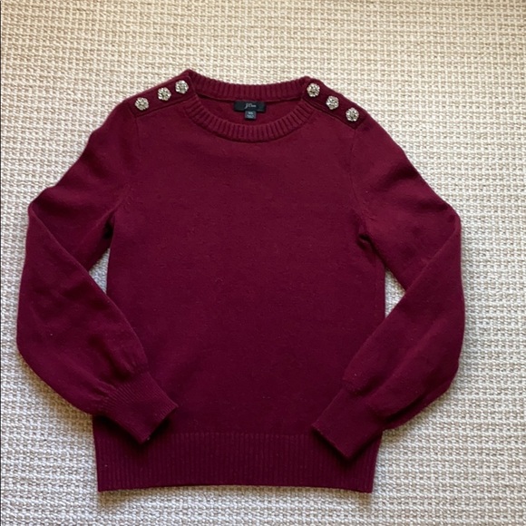 Crewneck sweater with shoulder buttons, size XS. - Picture 1 of 6